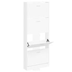 vidaXL Armoire à chaussures Blanc 59x17x150 cm Bois d'ingénierie