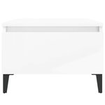 vidaXL Table d'appoint Blanc brillant 50x46x35 cm Bois d'ingénierie