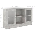 vidaXL Armoire à vitrine Gris béton 120x30 5x70 cm Bois d’ingénierie