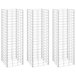 vidaXL Lits surélevés en gabion 3 Pièces 30x30x100 cm Fer