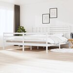 vidaXL Cadre de lit Blanc 180x200 cm Super King Bois massif