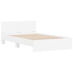 vidaXL Cadre de lit avec tête de lit et LED blanc 140x200 cm