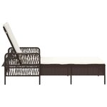 vidaXL Fauteuil relax avec coussin  marron  en poly rotin