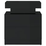vidaXL Table de chevet Noir brillant 45x35x52 cm Aggloméré
