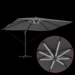 vidaXL Parasol déporté Roma avec LEDs anthracite 352x251x265 cm Aluminium