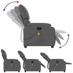 vidaXL Fauteuil de massage inclinable Gris foncé Tissu