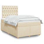 vidaXL Sommier à lattes de lit avec matelas Crème 120x200 cm Tissu