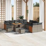 vidaXL Ensemble de canapé de jardin 13 Pièces Gris Gris foncé