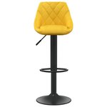 vidaXL Tabouret de bar Jaune moutarde Velours