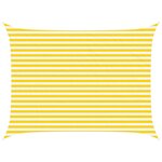 vidaXL Voile d'ombre Jaune et blanc 3 x 4 m 100   polyester Oxford