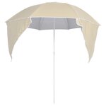 vidaXL Parasol de plage avec parois latérales Sableux 215 cm