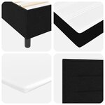 vidaXL Lit à sommier à ressort avec matelas noir 140x190 cm en tissu