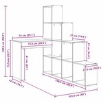 vidaXL Bureau d'angle Sonoma gris 101.5 x 149.5 x 149.5 cm