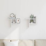 vidaXL Étagères murales 2 Pièces blanc 38x12x38 cm bois d'ingénierie