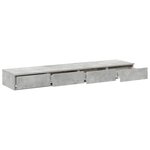 vidaXL Tiroirs de lit avec tiroir Gris béton 135 x 36.5 x 16.5 cm