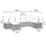 vidaXL Ensemble de canapé de jardin avec coussin 6 Pièces Noir Poly rotin