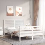 vidaXL Cadre de lit sans matelas blanc 140x200 cm bois massif