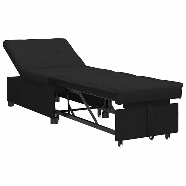 vidaXL Canapé-Lit Noir 194 x 67 x 37 cm tissu