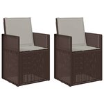 vidaXL Chaises de jardin salle à manger 2 pc Marron et gris clair PP