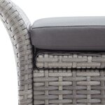 vidaXL Banc de rangement avec coussin gris 138 cm résine tressée