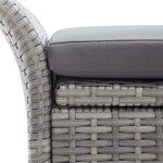 vidaXL Banc de rangement avec coussin Gris 138 cm Résine tressée