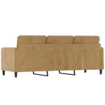 vidaXL Canapé à 3 places Marron 180 cm Velours