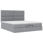 VidaXL Cadre de lit ottoman et matelas gris clair 200x200cm tissu