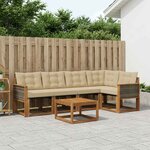vidaXL Ensemble de canapés d'extérieur 6 Pièces Naturel et Beige