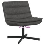 vidaXL Chaise pivotante Noir profond Polyester  Métal Standard Pivotant