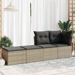 vidaXL Salon de jardin 2 Pièces avec coussins gris résine tressée acacia