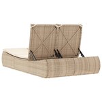 vidaXL Chaise longue double avec coussins beige résine tressée