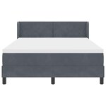 vidaXL Lit à ressorts avec matelas Gris foncé 190 x 140 cm Polyester
