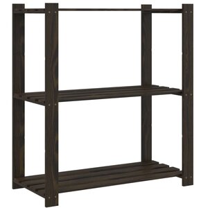 vidaXL Support de rangement à 3 niveaux noir 80x38x90 cm bois pin