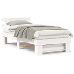 vidaXL Cadre de lit Blanc 90 x 200 cm Bois massif en pin