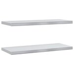 vidaXL Étagères murales 2 Pièces 75x30x3 cm argenté acier inoxydable