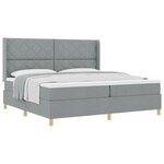 vidaXL Lit à ressorts avec matelas Gris clair 200 x 200 cm tissu