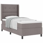 vidaXL Lit à ressorts avec matelas Taupe 190 x 90 cm tissu