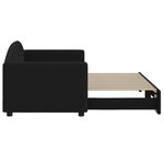 vidaXL Lit de jour avec lit gigogne noir 80x200 cm tissu