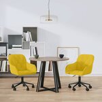 vidaXL Chaises pivotantes à manger lot de 2 Jaune Velours