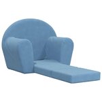 vidaXL Canapé-lit pour enfants bleu peluche douce