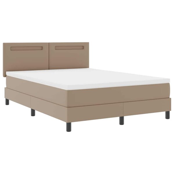 vidaXL Cadre de Lit avec Matelas Cappuccino 140 x 190 cm Faux cuir