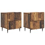 vidaXL Cabinet de chevet 2 Pièces Bois ancien 43 x 34 5 x 49 5 cm