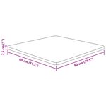 vidaXL Dessus de table carré Marron foncé80x80x2 5cm Bois chêne traité