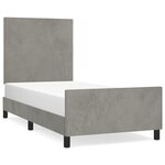vidaXL Cadre de lit avec tête de lit Gris clair 100x200 cm Velours