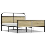 vidaXL Cadre de lit en métal sans matelas chêne sonoma 160x200 cm