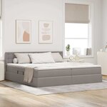 vidaXL Lit avec rangement et matelas avec matelas Taupe 200 x 200 cm
