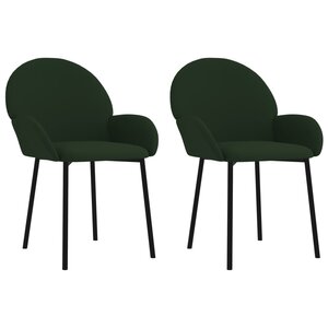 vidaXL Chaises à manger lot de 2 Vert foncé Velours