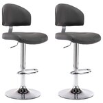 vidaXL Tabourets de bar lot de 2 gris similicuir