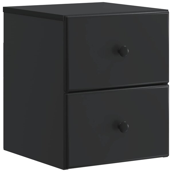 vidaXL Cabinet de chevet mural avec tiroir Noir 34 5 x 33 x 40 cm