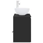 vidaXL Vanité de lavabo mural Noir 49 5 x 35 x 63 cm Bois d'ingénierie